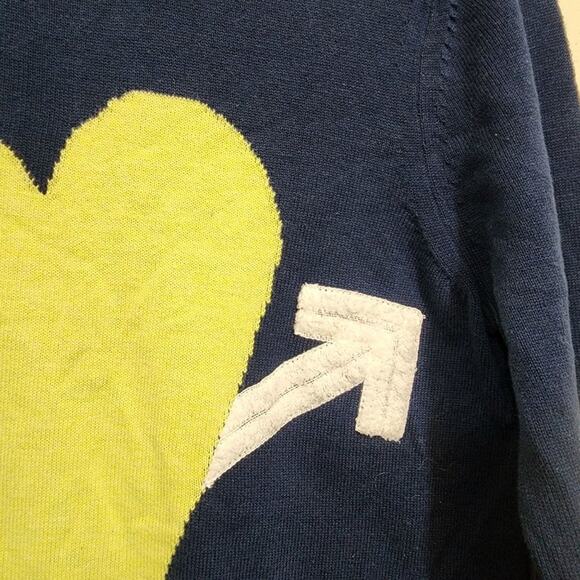 Lisa Todd navy & lime green heart throb sweater woman's size extra small - Picture 5 of 8